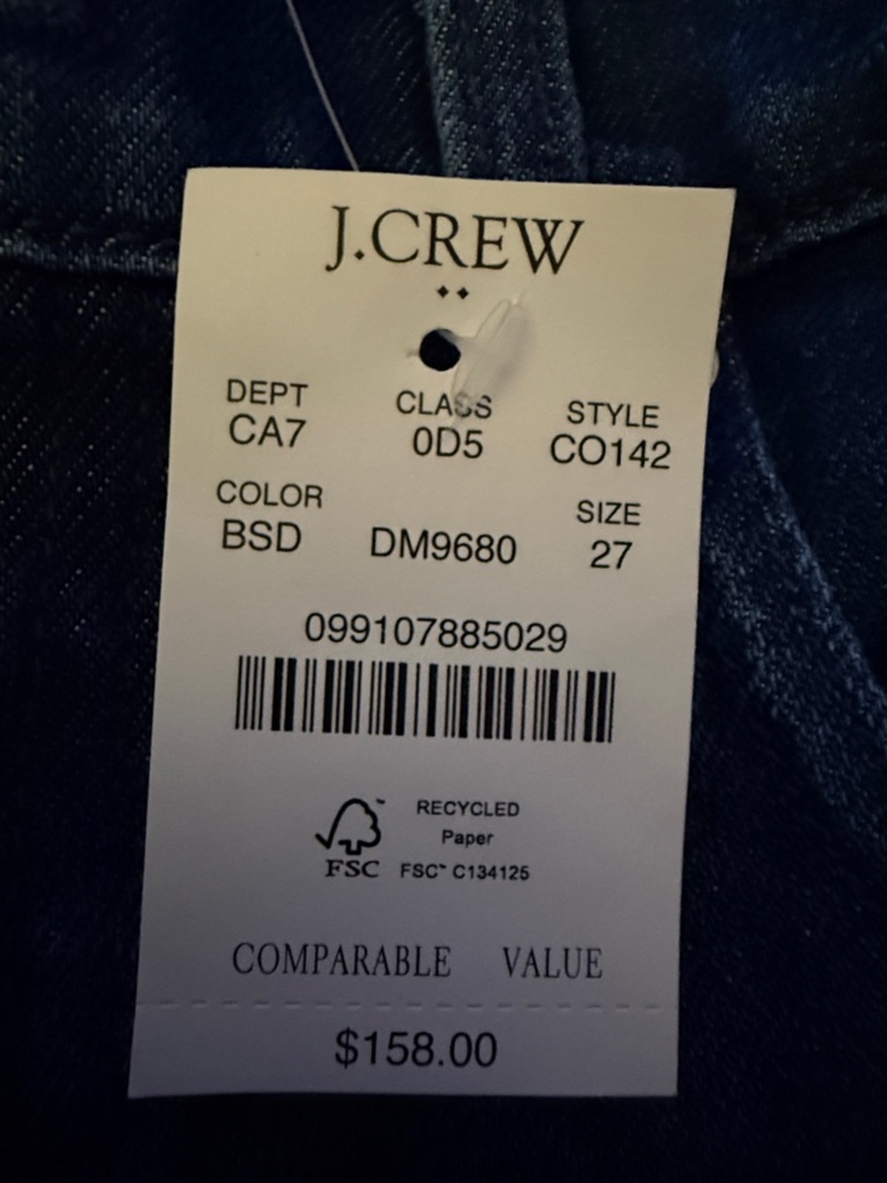 J. Crew Dark Blue Straight-Leg Jeans with White Bow Embroidery - Picture 4 of 4